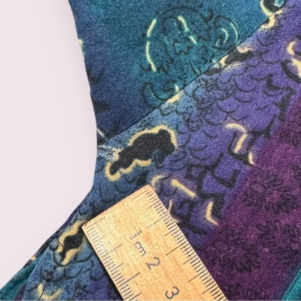 Vintage 80s 90s Grunge Silk Bomber Jacket with a Boho Abstract Print - Picture 10 of 10